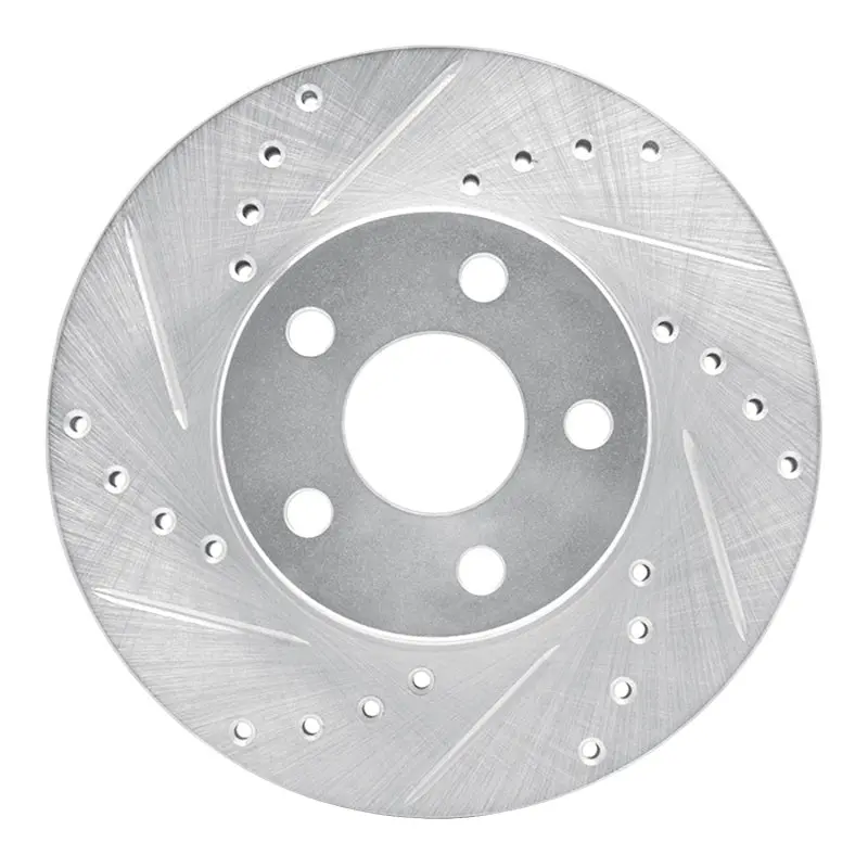 R1 90-05 Buick Skylark Front Left Drilled & Slotted Silver Brake Rotor 1