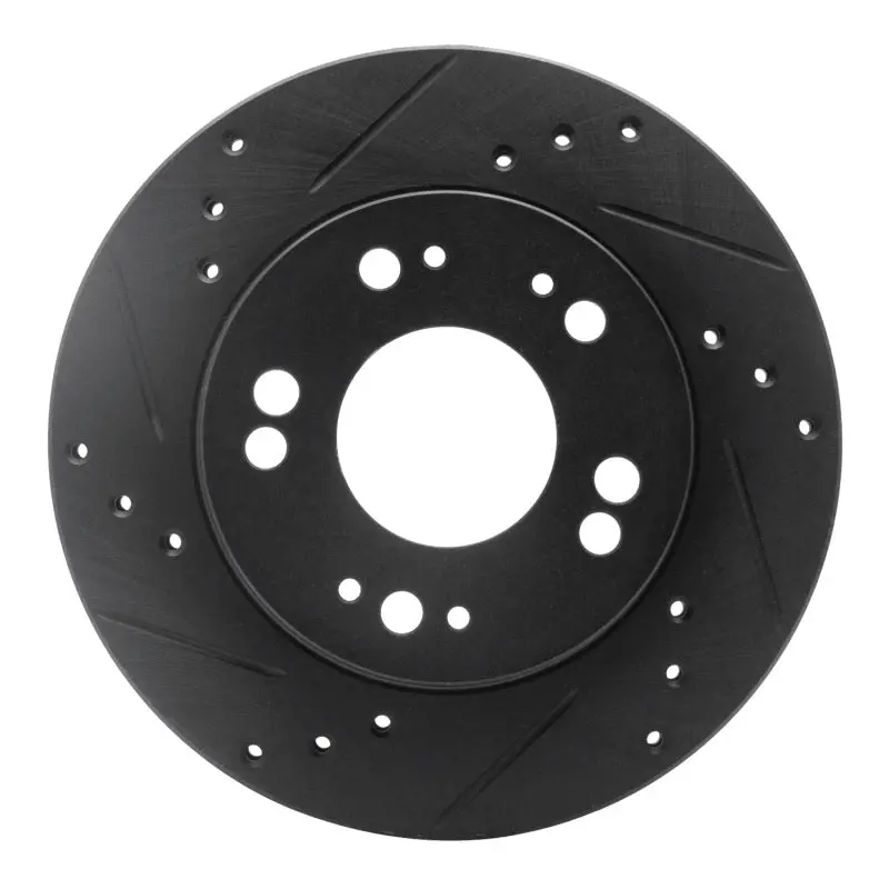 R1 90-05 Chrysler Sebring Front Left Drilled & Slotted Black Brake Rotor 1