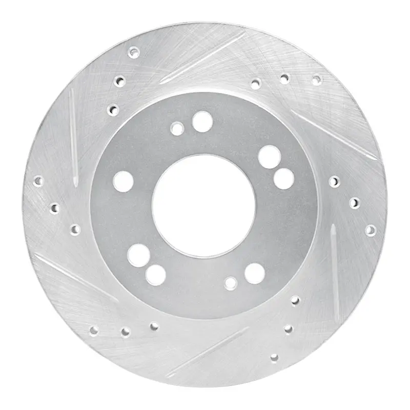 R1 90-05 Chrysler Sebring Front Left Drilled & Slotted Silver Brake Rotor 1
