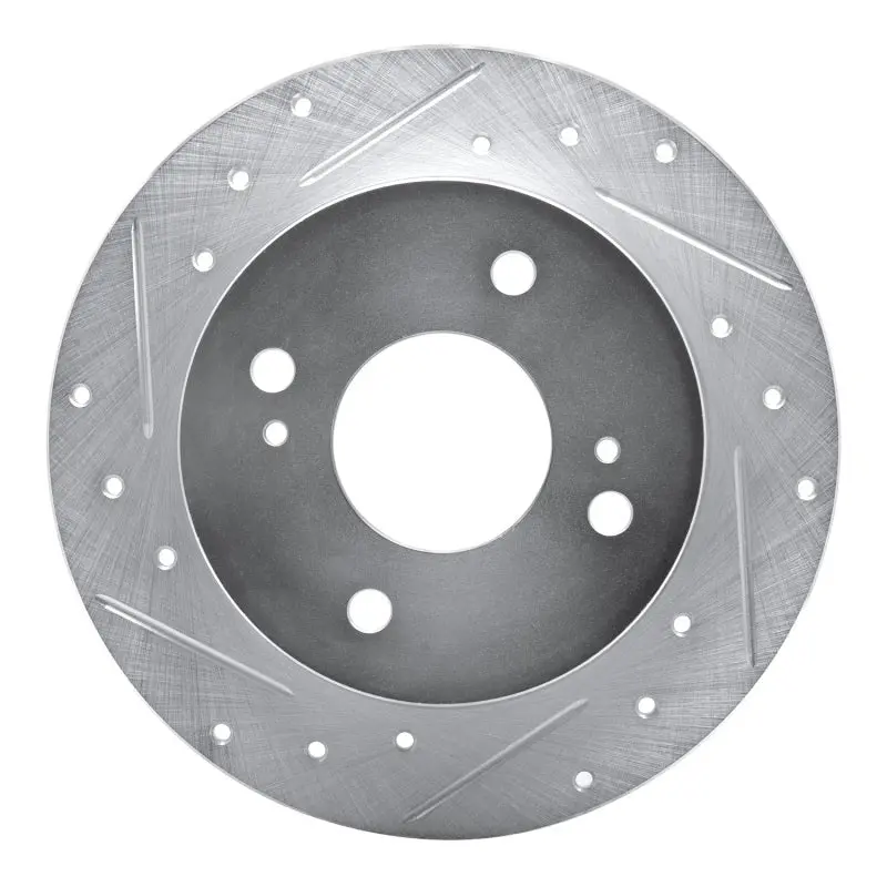 R1 90-06 Infiniti G20 Rear Left Drilled & Slotted Silver Brake Rotor 1