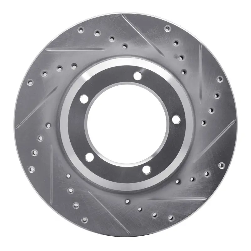 R1 90-16 Land Rover Range Rover Front Right Drilled & Slotted Silver Brake Rotor 1