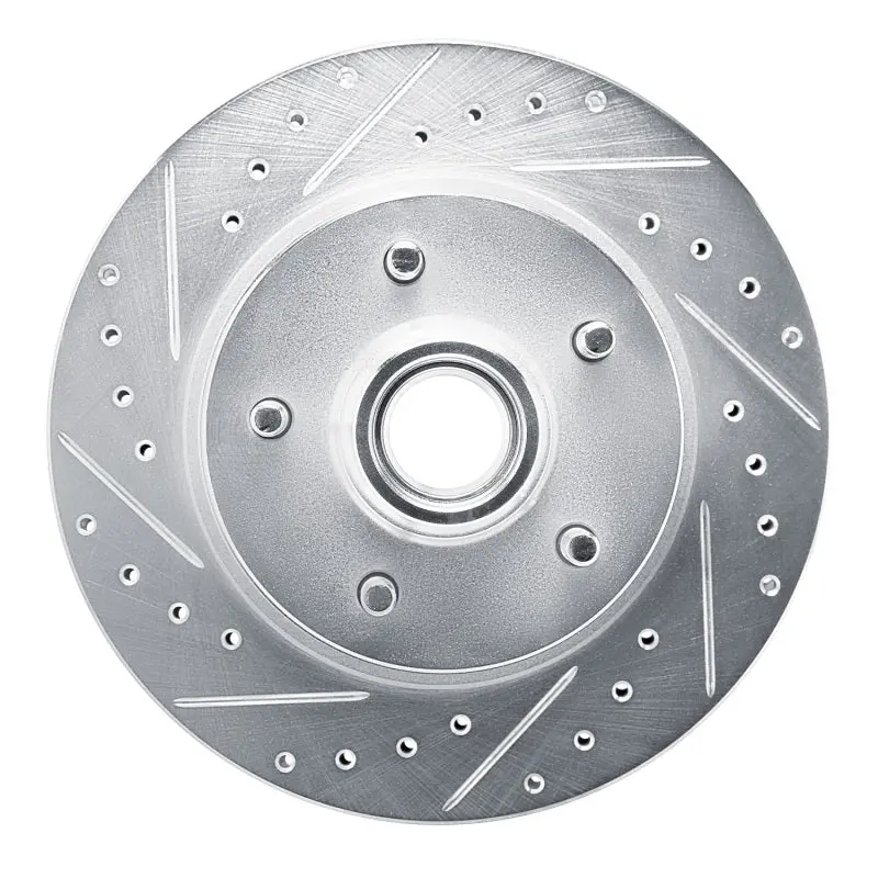 R1 90-90 Cadillac Brougham Front Left Drilled & Slotted Silver Brake Rotor 1
