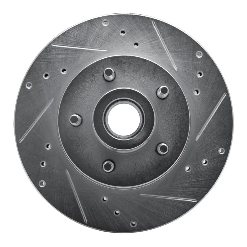 R1 90-91 Ford Ltd Crown Victoria Front Left Drilled & Slotted Silver Brake Rotor 1