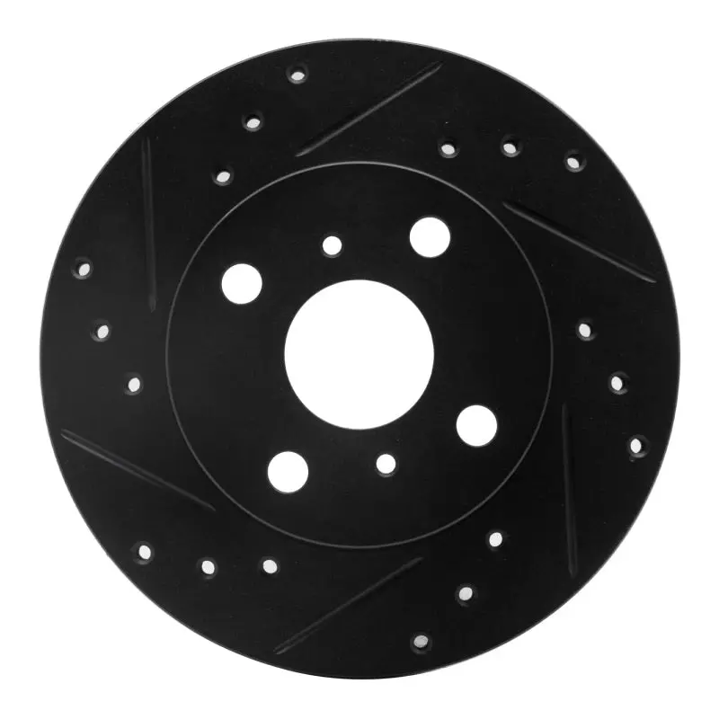 R1 90-91 Toyota Celica Front Left Drilled & Slotted Black Brake Rotor 1