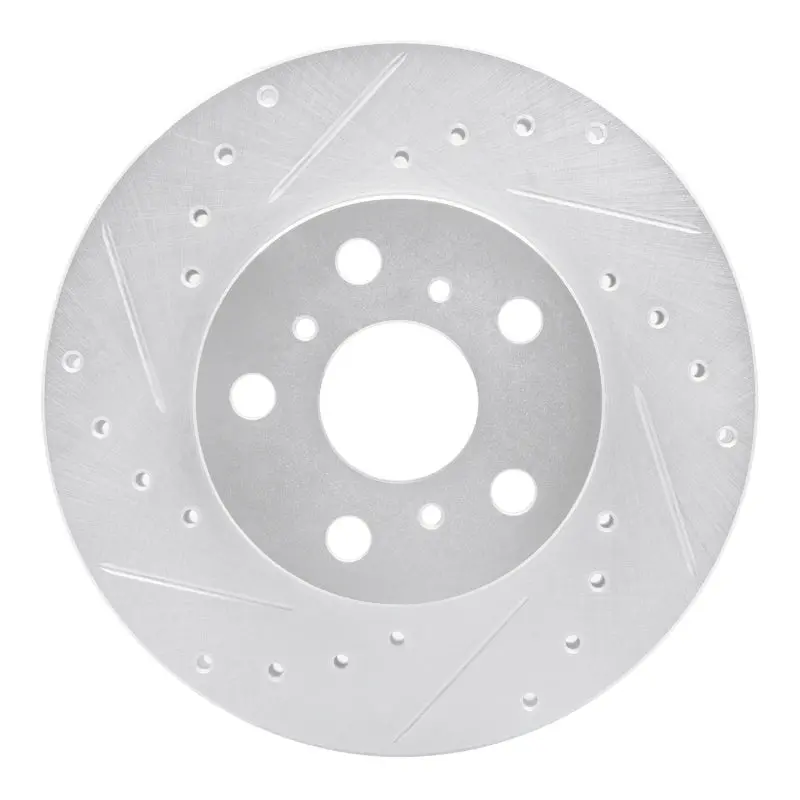 R1 90-91 Toyota Celica Front Left Drilled & Slotted Silver Brake Rotor 1