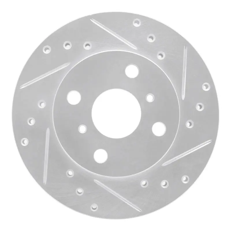 R1 90-91 Toyota Celica Front Right Drilled & Slotted Silver Brake Rotor 1