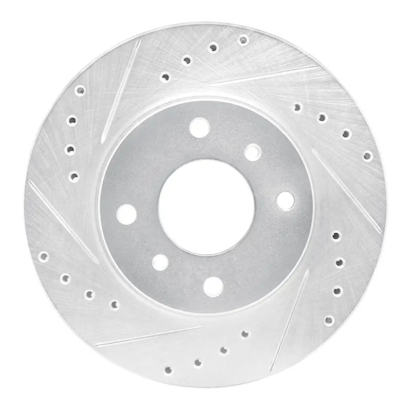 R1 90-92 Infiniti M30 Front Left Drilled & Slotted Silver Brake Rotor 1