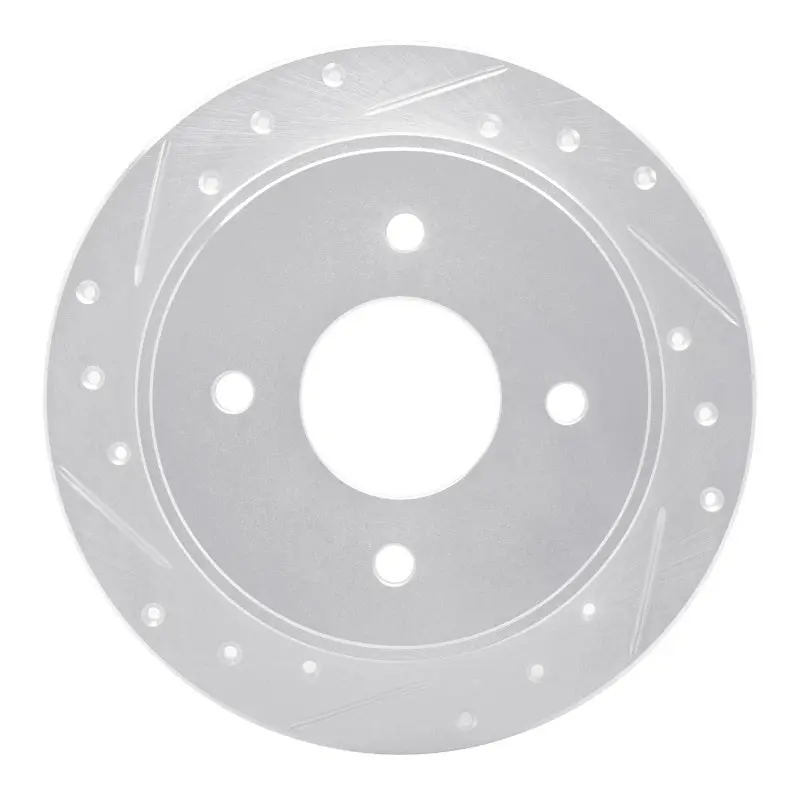 R1 90-92 Infiniti M30 Rear Left Drilled & Slotted Silver Brake Rotor 1