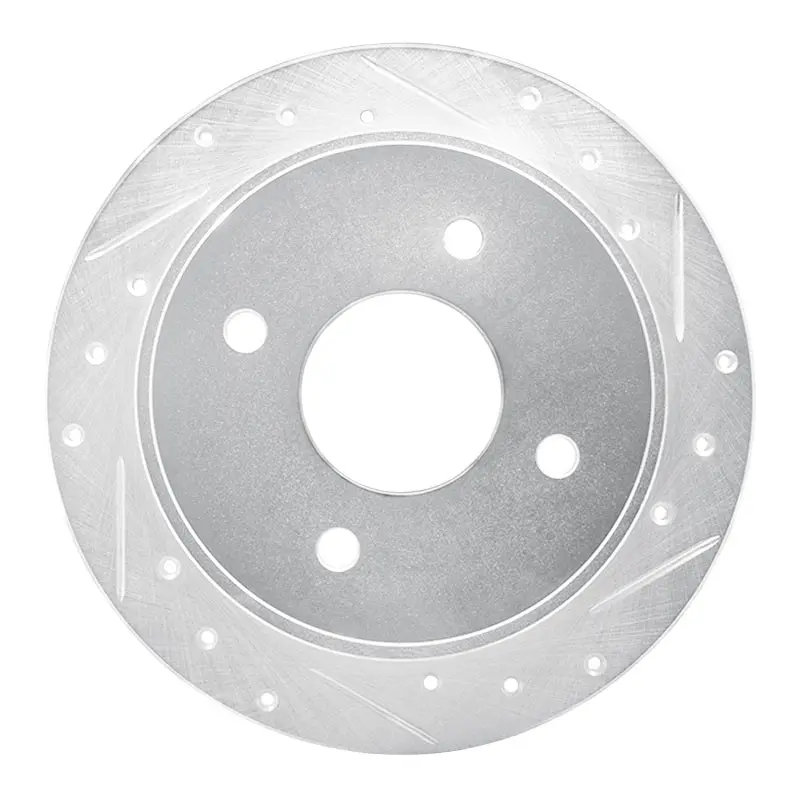 R1 90-92 Infiniti M30 Rear Right Drilled & Slotted Silver Brake Rotor 1