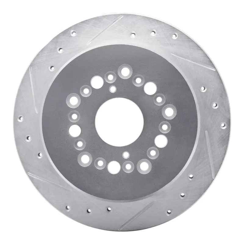 R1 90-92 Lexus Ls400 Rear Left Drilled & Slotted Silver Brake Rotor 1