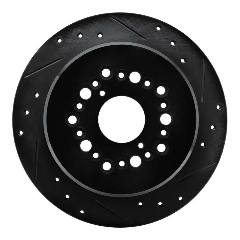R1 90-92 Lexus Ls400 Rear Right Drilled & Slotted Black Brake Rotor 1