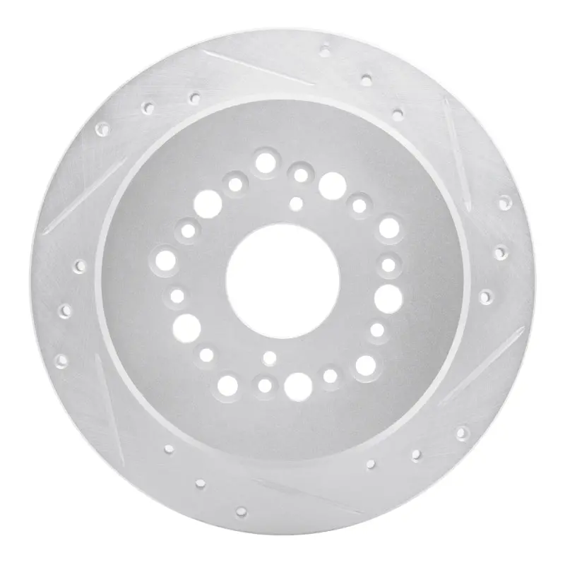 R1 90-92 Lexus Ls400 Rear Right Drilled & Slotted Silver Brake Rotor 1