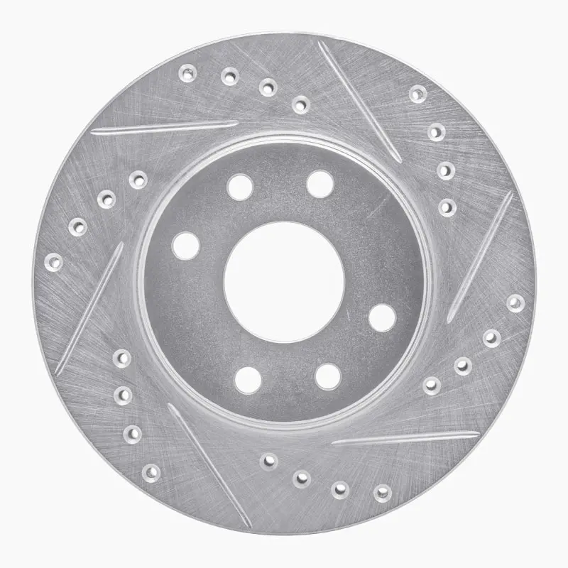 R1 90-93 Asuna Sunfire Front Right Drilled & Slotted Silver Brake Rotor 1