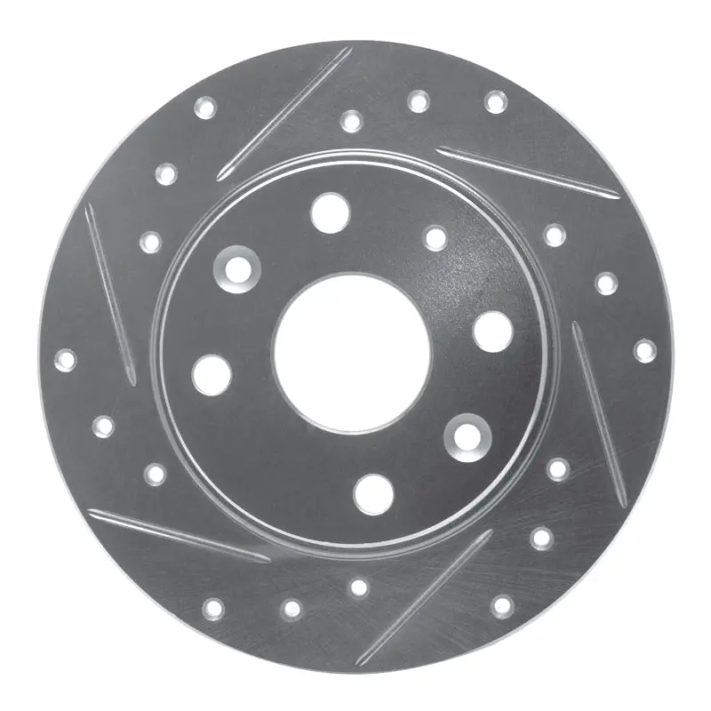 R1 90-93 Mazda Miata Rear Left Drilled & Slotted Silver Brake Rotor 1