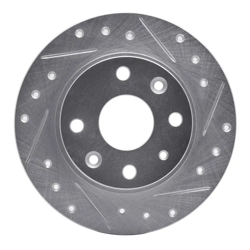 R1 90-93 Mazda Miata Rear Right Drilled & Slotted Silver Brake Rotor 1