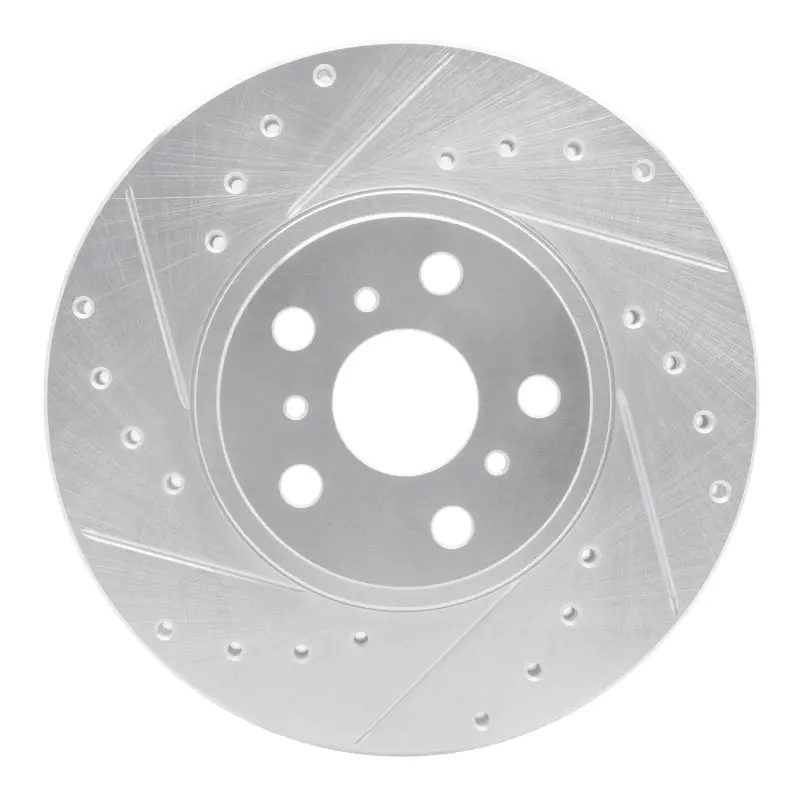 R1 90-93 Toyota Celica Front Left Drilled & Slotted Silver Brake Rotor 1