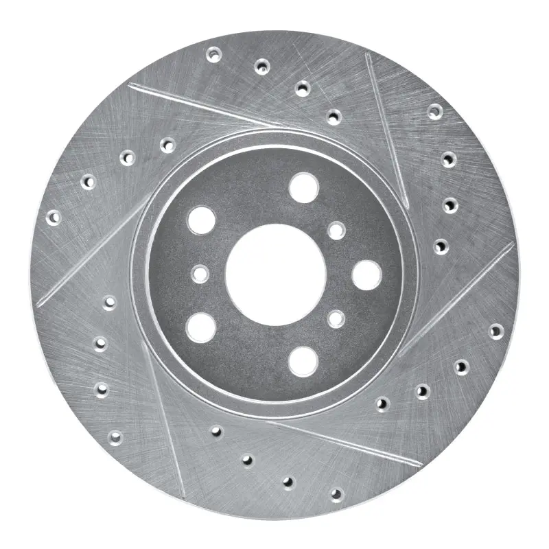R1 90-93 Toyota Celica Front Right Drilled & Slotted Silver Brake Rotor 1