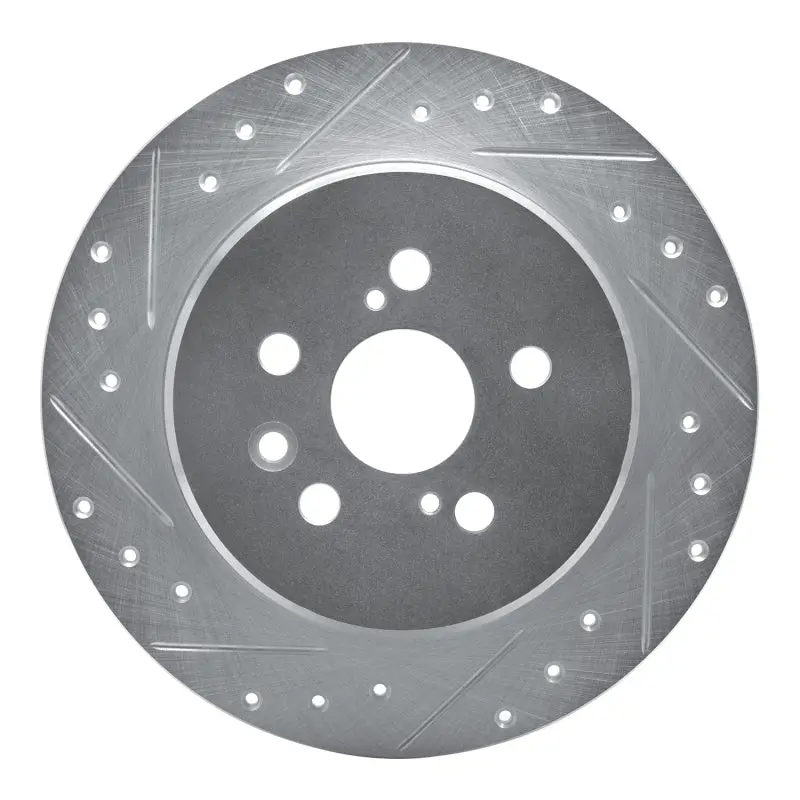 R1 90-93 Toyota Celica Rear Left Drilled & Slotted Silver Brake Rotor 1