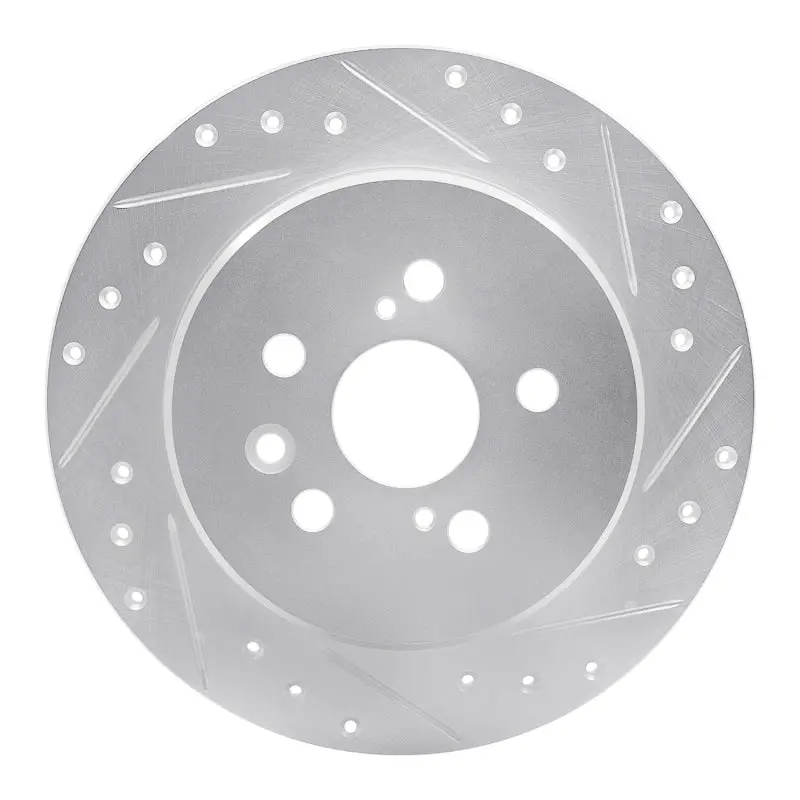 R1 90-93 Toyota Celica Rear Right Drilled & Slotted Silver Brake Rotor 1