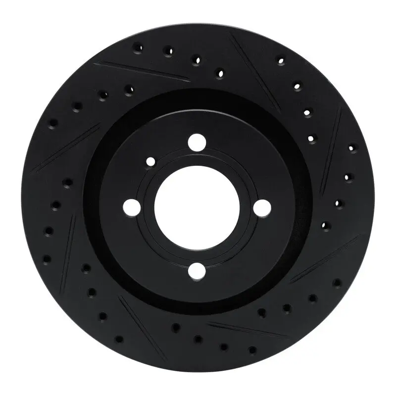 R1 90-93 Volkswagen Corrado Front Right Drilled & Slotted Black Brake Rotor 1