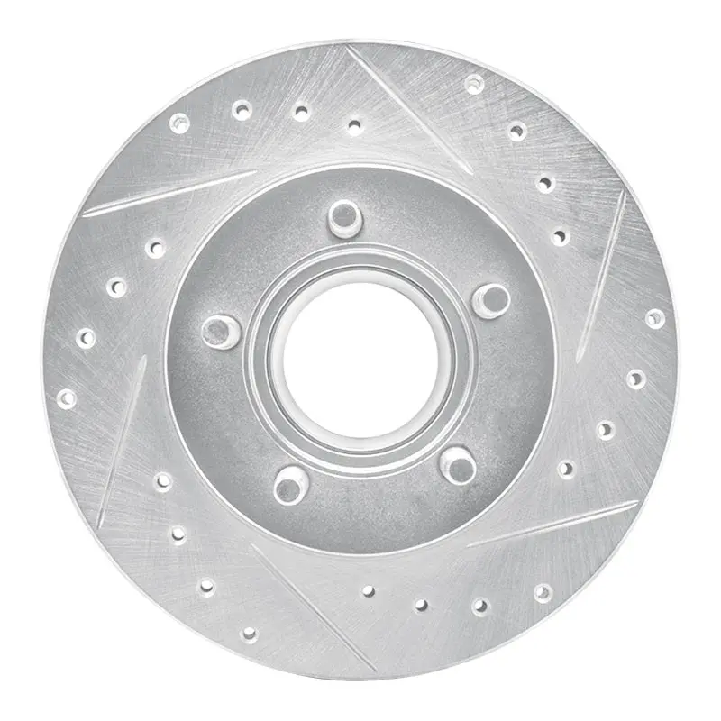 R1 90-94 Ford Bronco Ii Front Right Drilled & Slotted Silver Brake Rotor 1