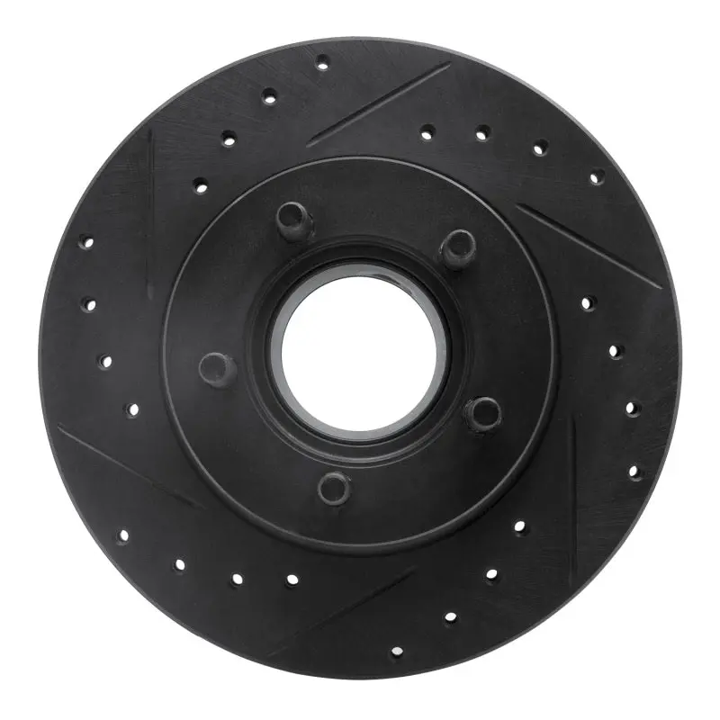 R1 90-94 Ford Explorer Front Left Drilled & Slotted Black Brake Rotor 1