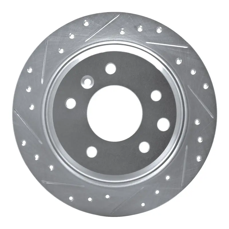 R1 90-95 Jaguar Xjrs Rear Left Drilled & Slotted Silver Brake Rotor 1