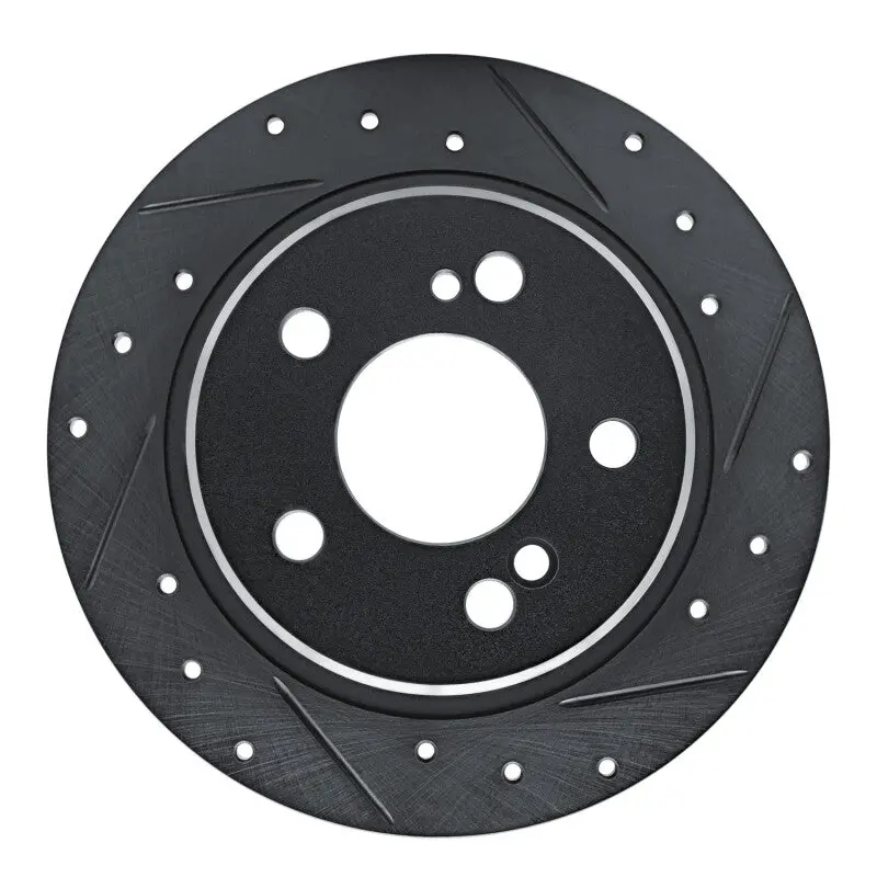 R1 90-95 Mercedes-Benz 300Sl Rear Right Drilled & Slotted Black Brake Rotor 1