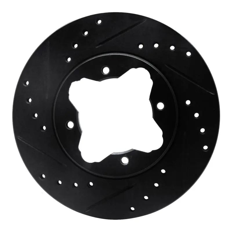 R1 90-97 Acura Cl Front Left Drilled & Slotted Black Brake Rotor 1