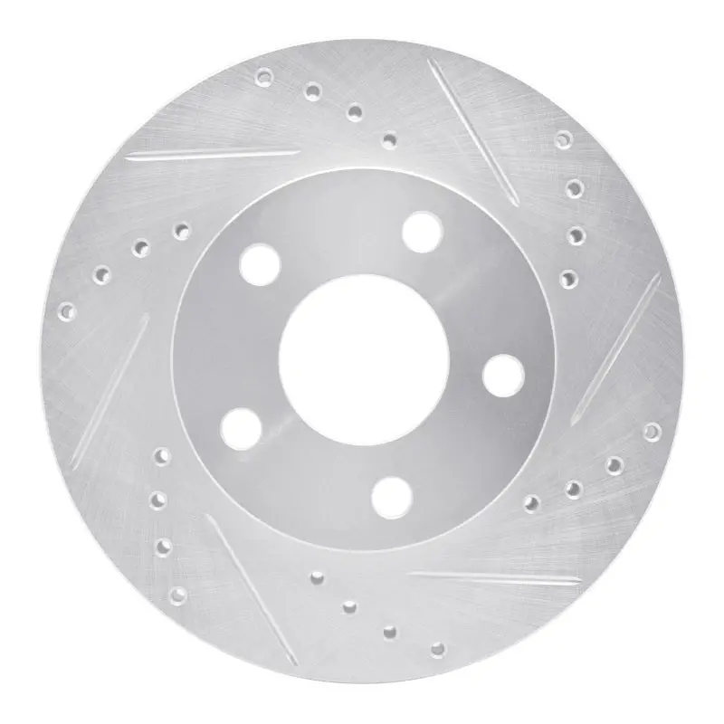 R1 90-97 Buick Riviera Front Right Drilled & Slotted Silver Brake Rotor 1