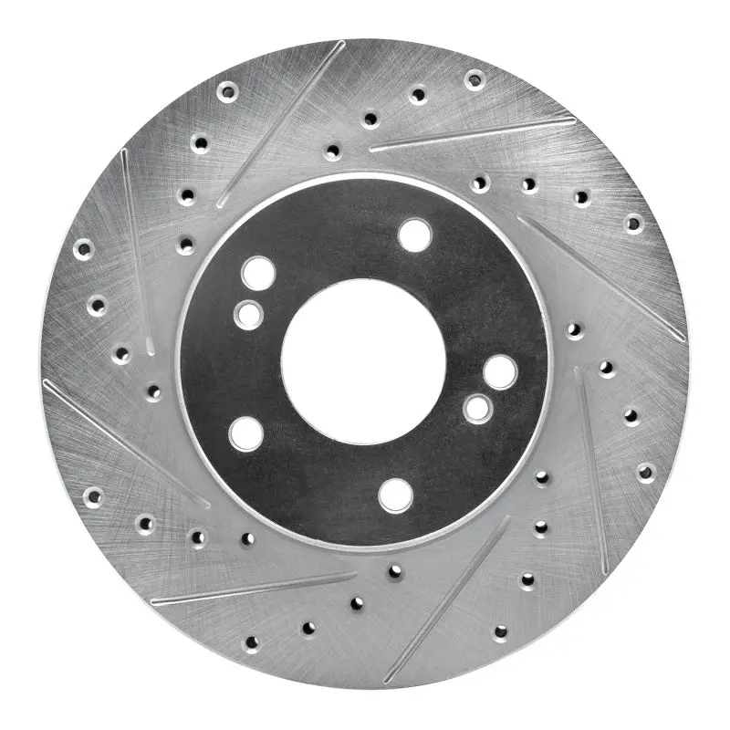 R1 90-97 Infiniti Q45 Front Left Drilled & Slotted Silver Brake Rotor 1