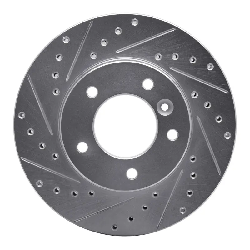 R1 90-97 Jaguar Xj6 Front Left Drilled & Slotted Silver Brake Rotor 1