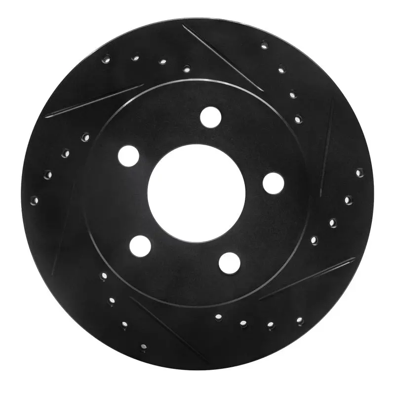 R1 90-99 Jeep Cherokee Front Right Drilled & Slotted Black Brake Rotor 1