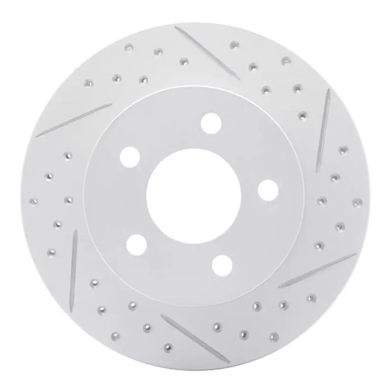 R1 90-99 Jeep Grand Cherokee Front Right Drilled & Slotted Geo-Carbon Rotor 1