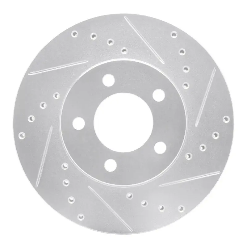 R1 91-00 Ford Windstar Front Right Drilled & Slotted Silver Brake Rotor 1