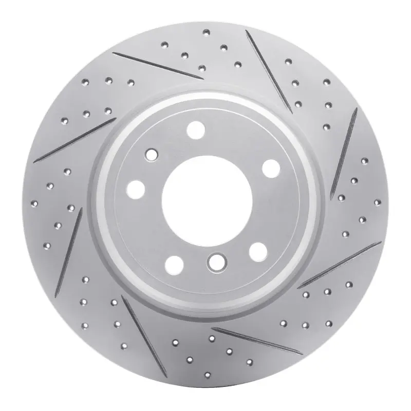 R1 91-01 Bmw 740Il Rear Right Drilled & Slotted Geo-Carbon Rotor 1