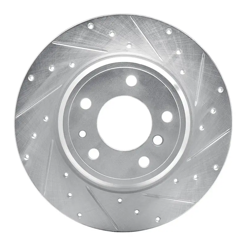 R1 91-01 Bmw 850I Rear Right Drilled & Slotted Silver Brake Rotor 1