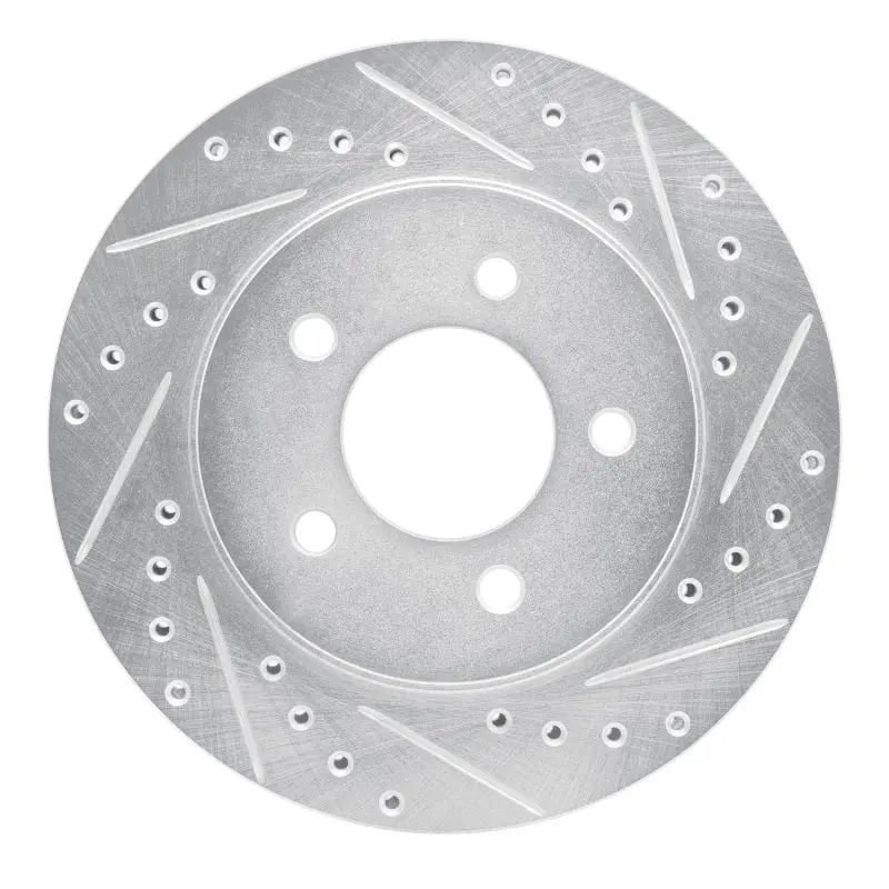 R1 91-02 Chrysler Voyager Front Right Drilled & Slotted Silver Brake Rotor 1