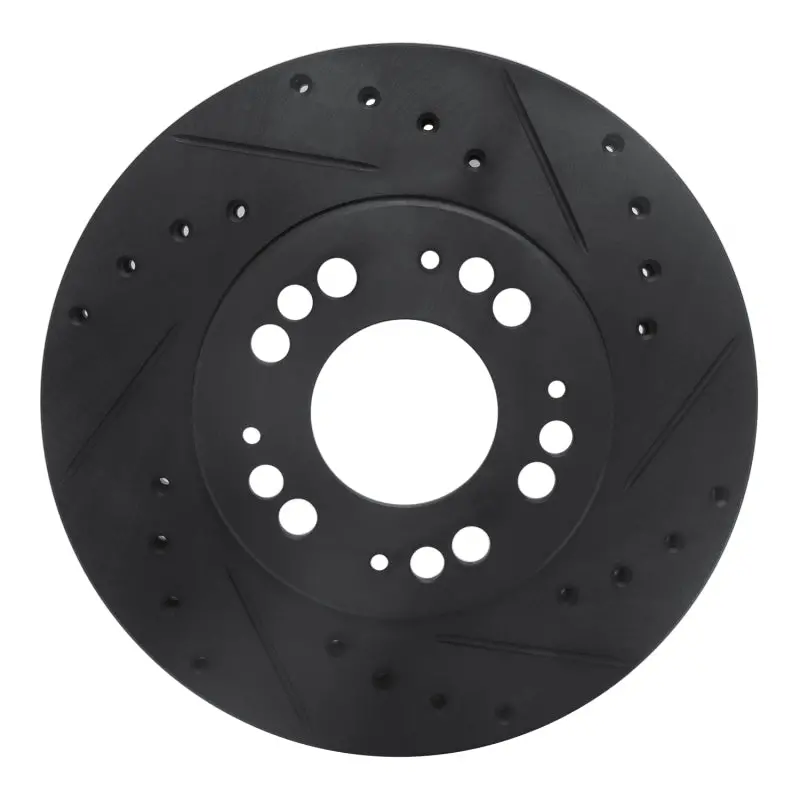 R1 91-04 Dodge Stealth Front Right Drilled & Slotted Black Brake Rotor 1