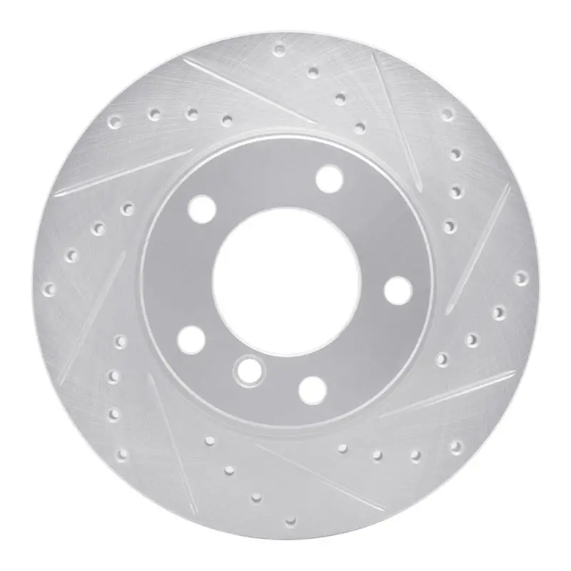 R1 91-06 Bmw 318Ti Front Right Drilled & Slotted Silver Brake Rotor 1