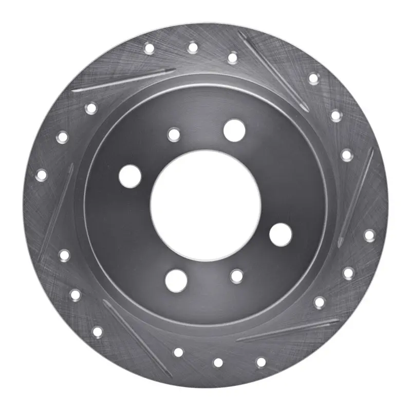 R1 91-06 Nissan 200Sx Rear Right Drilled & Slotted Silver Brake Rotor 1