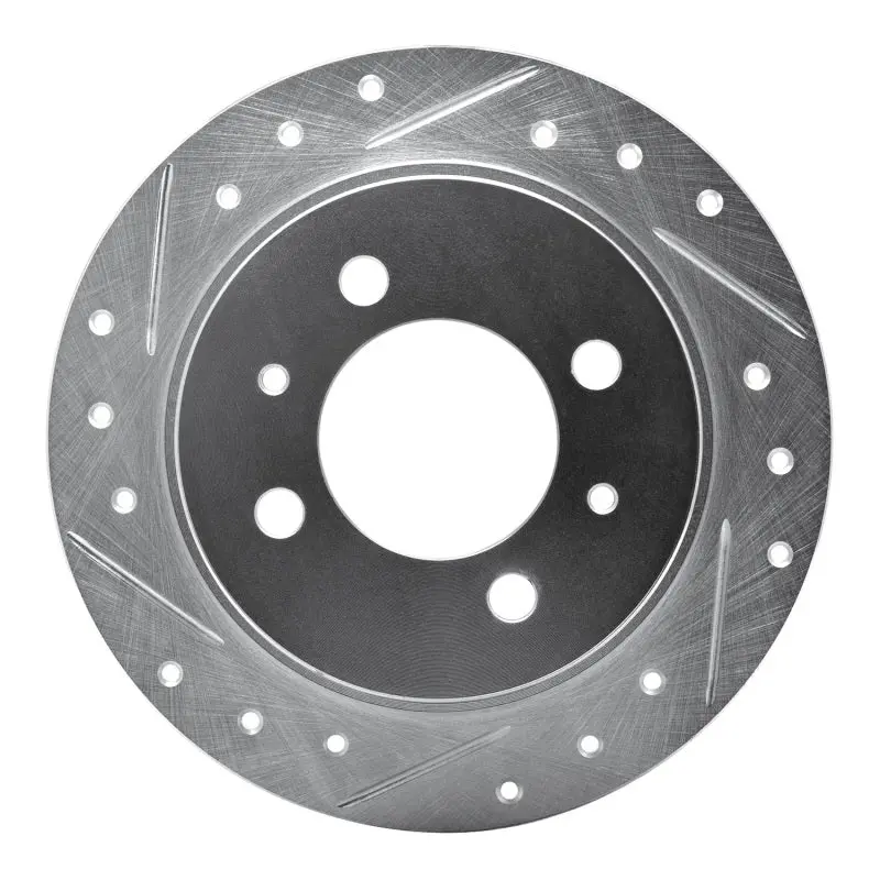 R1 91-06 Nissan Sentra Rear Left Drilled & Slotted Silver Brake Rotor 1