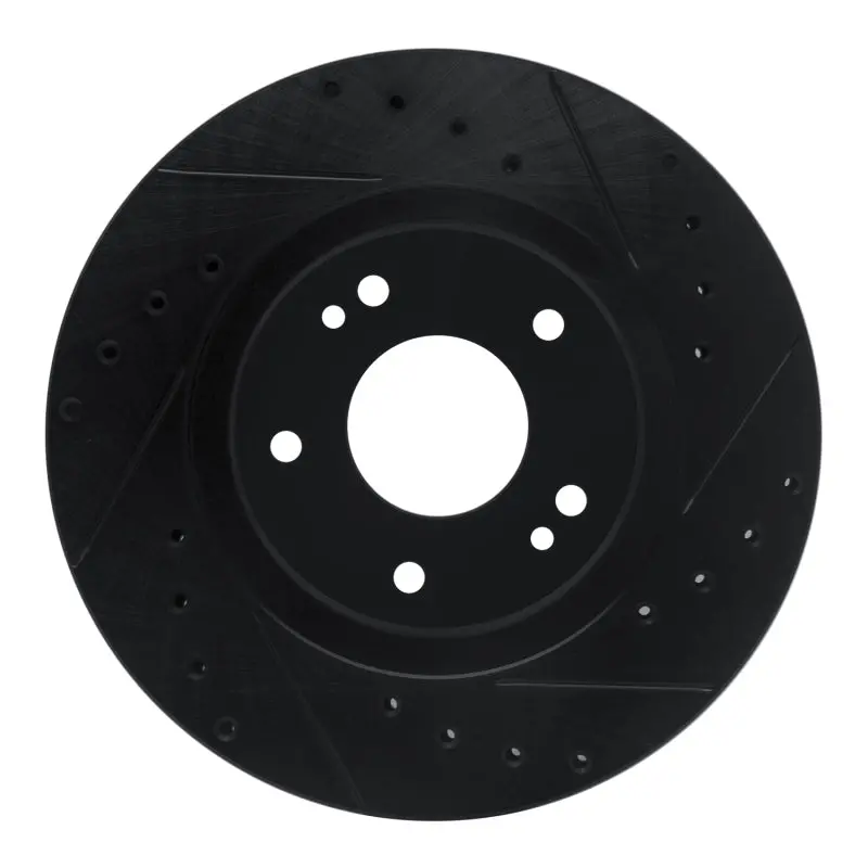 R1 91-93 Dodge Stealth Front Right Drilled & Slotted Black Brake Rotor 1