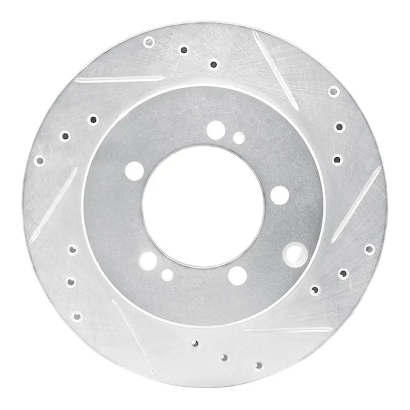 R1 91-93 Dodge Stealth Rear Right Drilled & Slotted Silver Brake Rotor 1