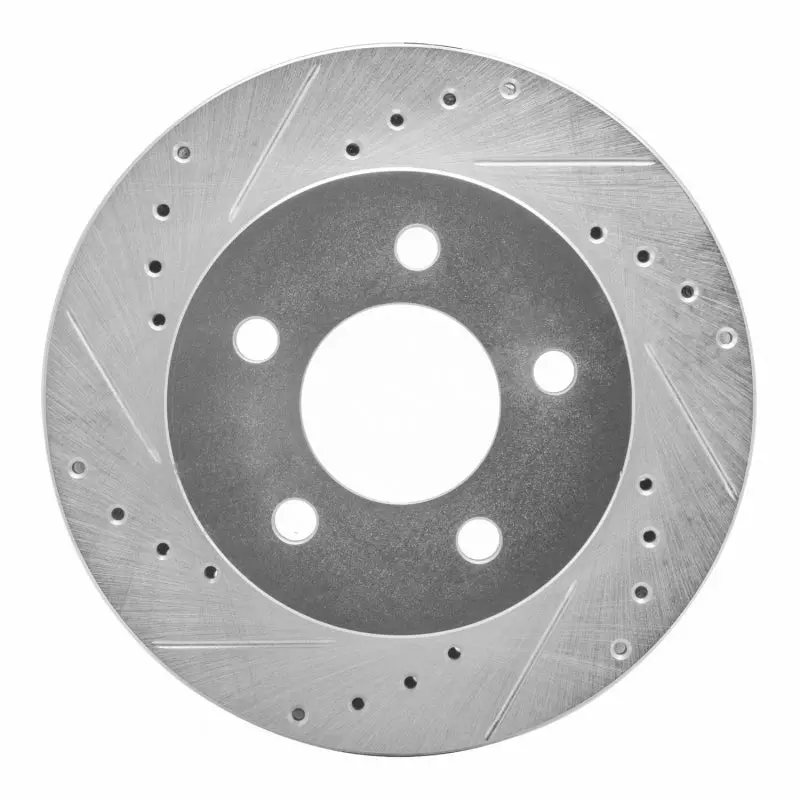 R1 91-94 Ford Crown Victoria Front Left Drilled & Slotted Silver Brake Rotor 1