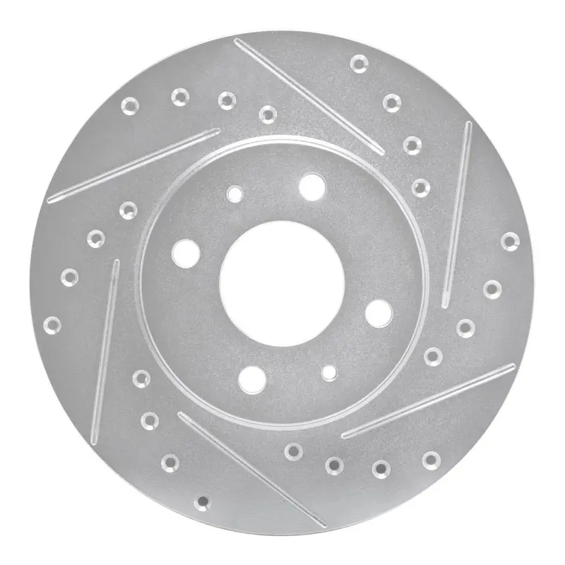R1 91-94 Nissan Nx Front Right Drilled & Slotted Silver Brake Rotor 1