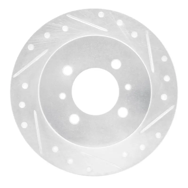 R1 91-94 Nissan Nx Rear Right Drilled & Slotted Silver Brake Rotor 1