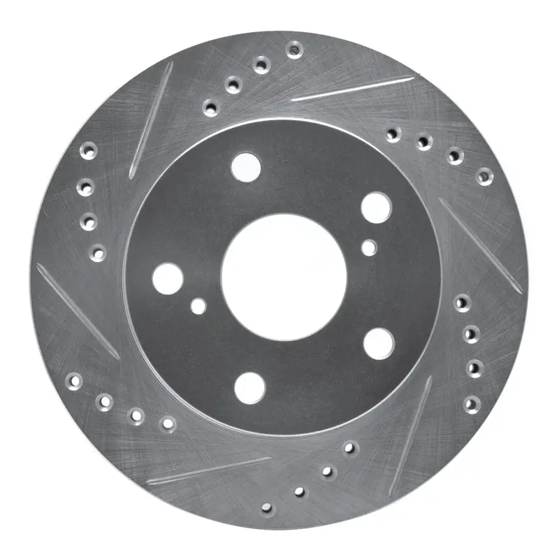 R1 91-94 Toyota Previa Front Left Drilled & Slotted Silver Brake Rotor 1