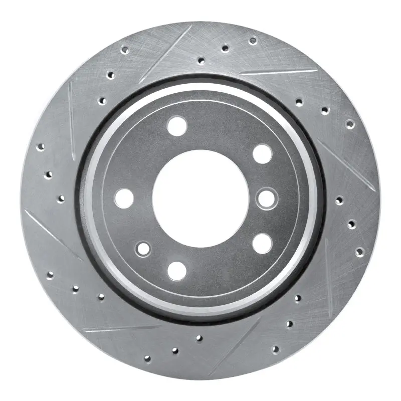 R1 91-95 Bmw 540I Rear Left Drilled & Slotted Silver Brake Rotor 1