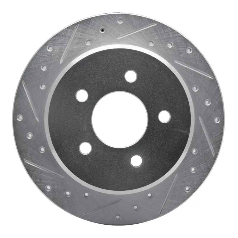 R1 91-95 Ford Crown Victoria Rear Left Drilled & Slotted Silver Brake Rotor 1